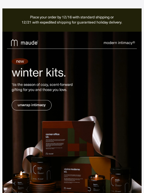 getmaude newsletter: gift an immersive sensory escape.