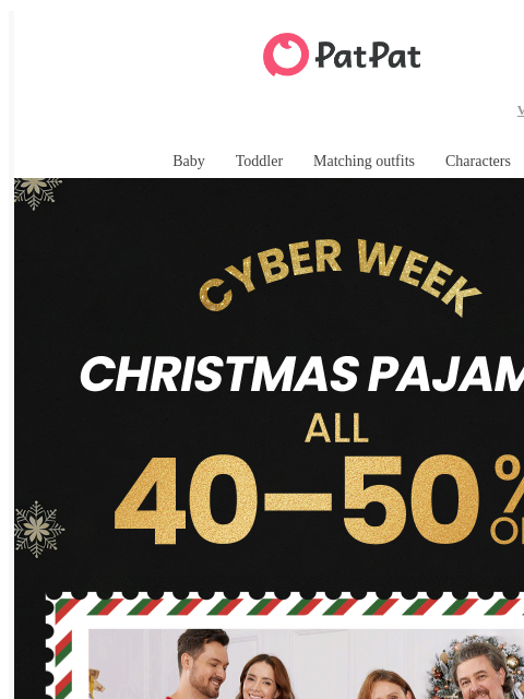 patpat newsletter: Hot-Selling Christmas PJs — 40–50% Off 🎄 