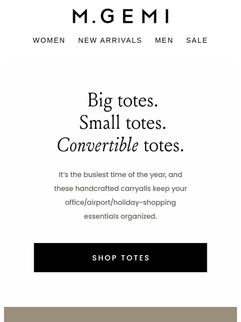 mgemi newsletter: Bags For Busiest Season