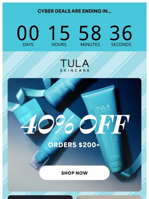 tula newsletter: ENDS TODAY: up to 4️⃣0️⃣% off