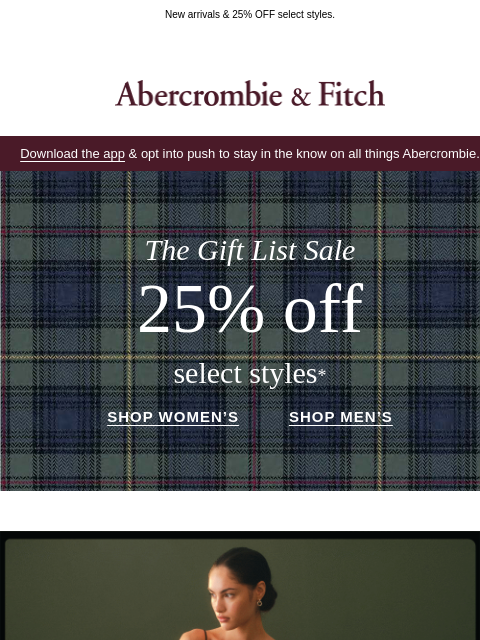 abercrombie newsletter: Tonight's holiday dinner specials →