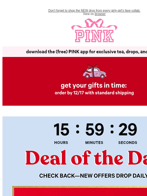 vspink newsletter: ⚡ Today's Deal: $25 PINK Bras ⚡