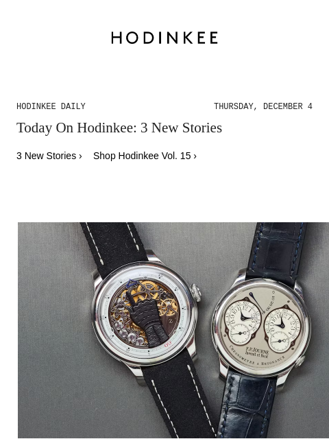 hodinkee newsletter: Hodinkee Daily | 12/04/2025