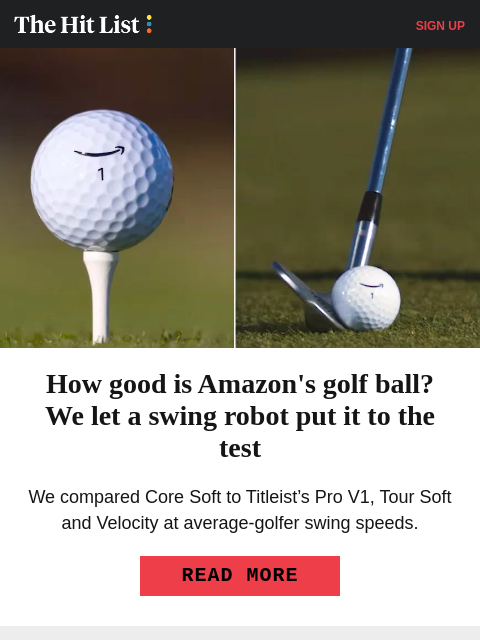 golfdigest newsletter: How good is Amazon's golf ball?