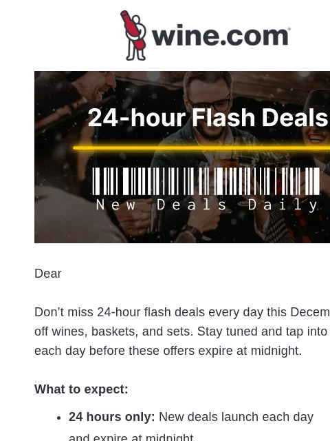wine newsletter: Announcing December Daily Flash Deals