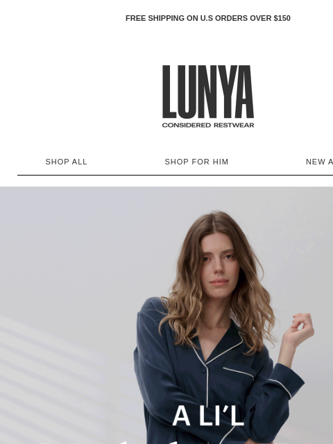 lunya newsletter: THE PERFECT GIFT COMES WITH PIPING
