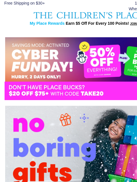 childrensplace newsletter: Ready, Set, SHOP GIFTS UNDER $10!! 🎁