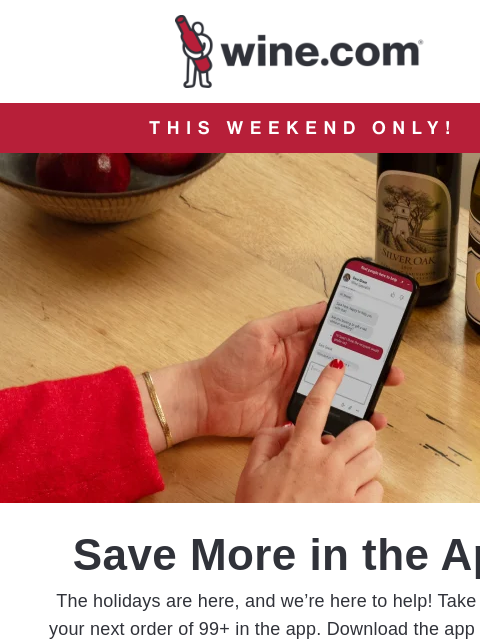 wine newsletter: Daily flash deals in the app + an extra 10% off!