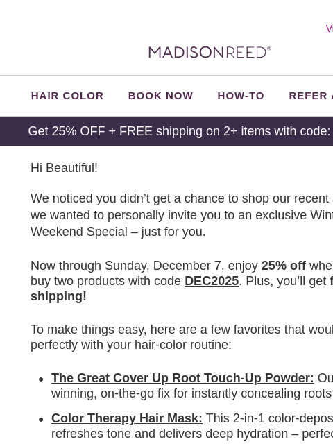 madison-reed newsletter: ➡️ Your Exclusive Weekend Treat...