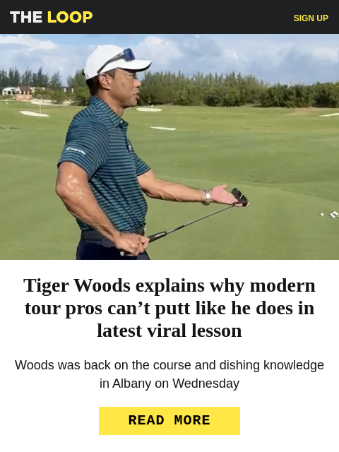 golfdigest newsletter: Tiger's viral lesson, a backyard course on the big...