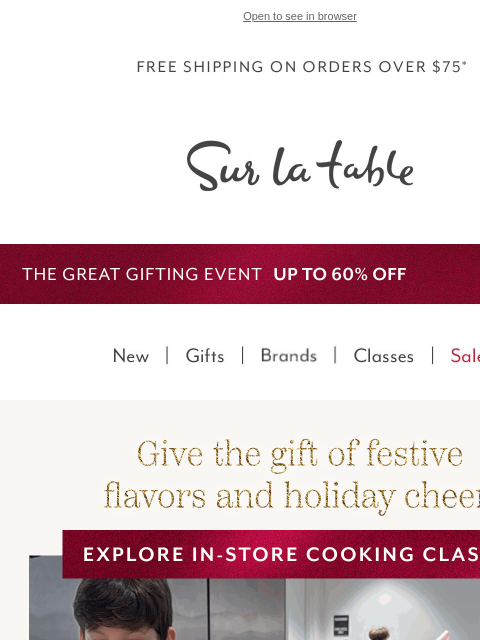 surlatable newsletter: 👩‍🍳 Give the gift of cooking with our classes!