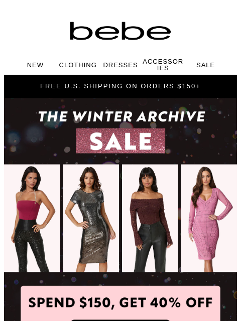 bebe newsletter: The Winter Archive Sale ❤️ Up to 40% Off
