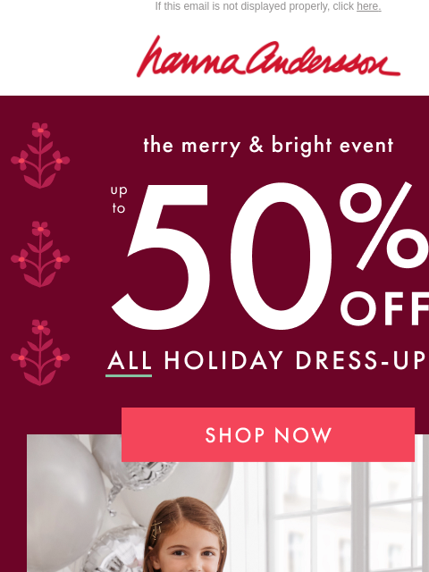 hannaandersson newsletter: Best-Dressed Season: Up To 50% Off