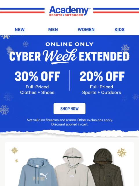 academy newsletter: SAVE TODAY! 30% Off or 20% Off Online Only