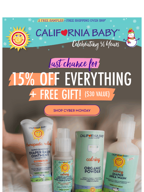 californiababy newsletter: 🚨 LAST CHANCE For 15% Off + Free Gift ($30 Value)