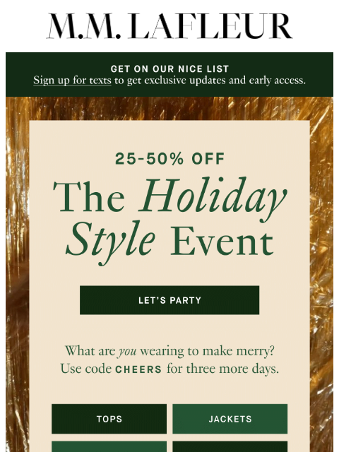 mmlafleur newsletter: LIMITED-TIME: 25-50% Off Festive Favorites