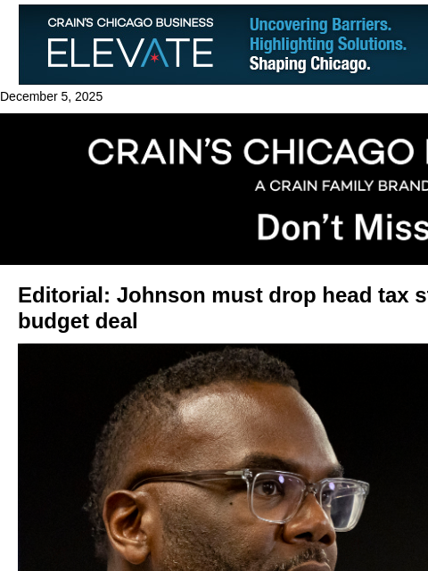 crainalerts newsletter: Editorial: Johnson’s head tax stance risks budget ...