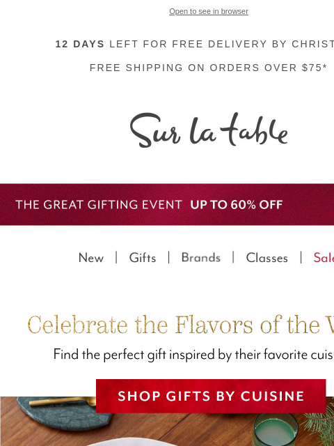 surlatable newsletter: From Italy to Japan: Great gifts for every taste.