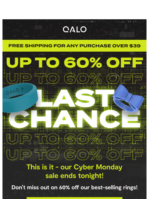 qalo newsletter: LAST CHANCE for 60% off