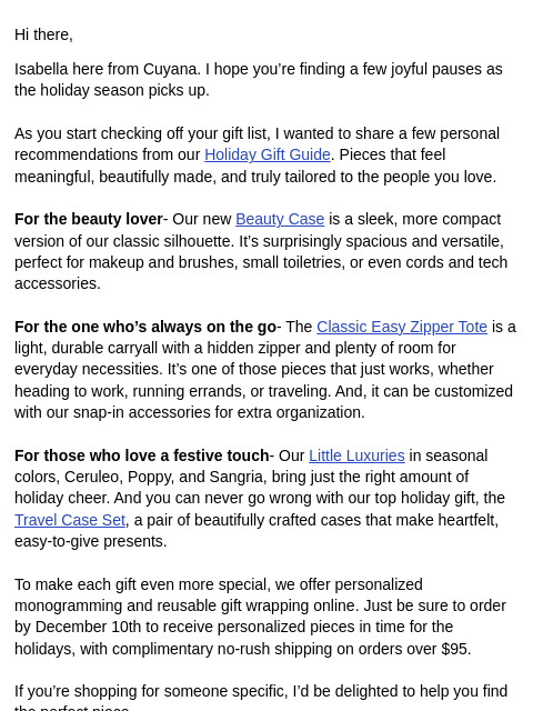 cuyana newsletter: Cuyana's Handpicked Holiday Gifts