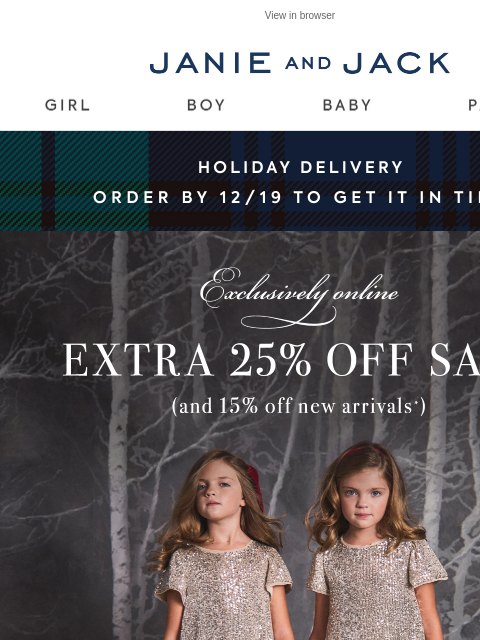 janieandjack newsletter: Open for a little holiday sparkle…