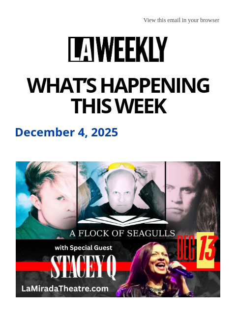 laweekly newsletter: What's Happening in LA This Week + The Season of F...