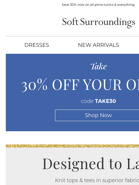 softsurroundings newsletter: New Pima Tunics for Nonstop Wear