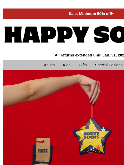 happysocks newsletter: New In: Fresh Holiday Socks