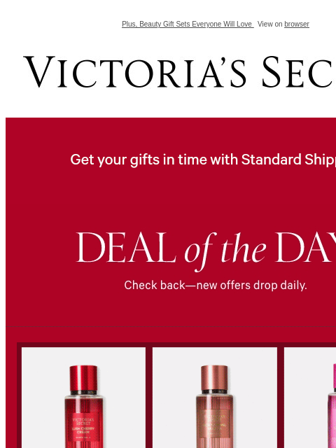 Plus, Beauty Gift Sets Everyone Will Love View on browser Victoria's Secret VSCC Available Credit Display images to show real-time content Display images to show real-time content Display images to