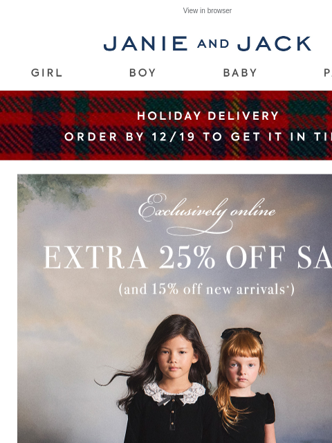 janieandjack newsletter: Black, white & new to sale...