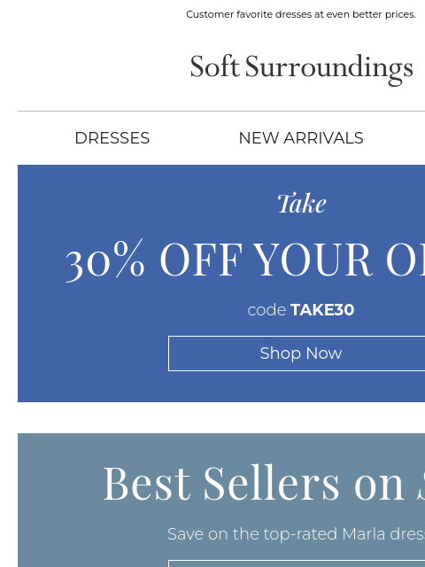 softsurroundings newsletter: Best-Selling Dresses on Sale
