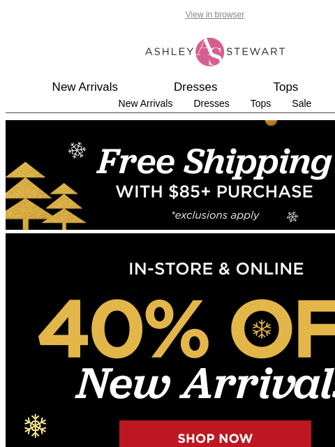 ashleystewart newsletter: Shine like a diamond for 40% OFF💎