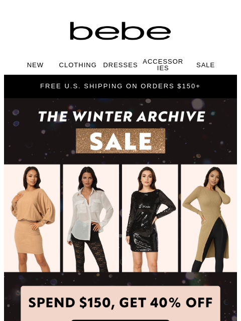 bebe newsletter: Winter Archive: 30–40% Off the Pieces You Want