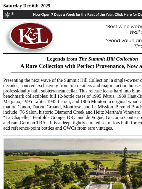 klwines newsletter: New to Auction: Rare Vintages in OWC of Latour, Ma...