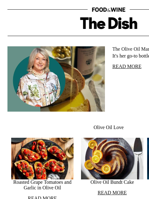 foodandwine newsletter: The Olive Oil Martha Stewart Swears By