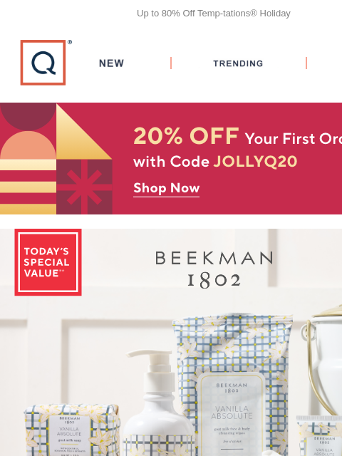 qvcemail newsletter: Ships Free! Beekman 1802 6-Piece Gift Set + Get 20...
