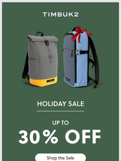 timbuk2 newsletter: Designed by you | up to 30% Off