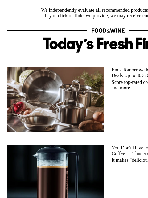 foodandwine newsletter: Whip Up Delicious Coffee Every Morning in This Now...