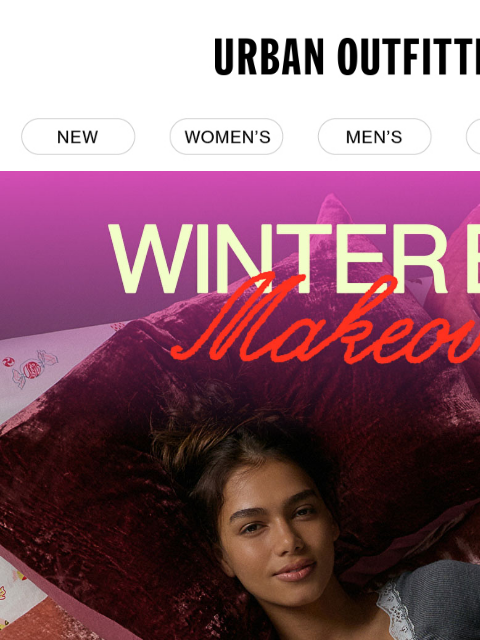 urbanoutfitters newsletter: cuddle up in cozy winter bedding ❄️