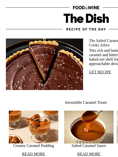 foodandwine newsletter: Salted Caramel Tart
