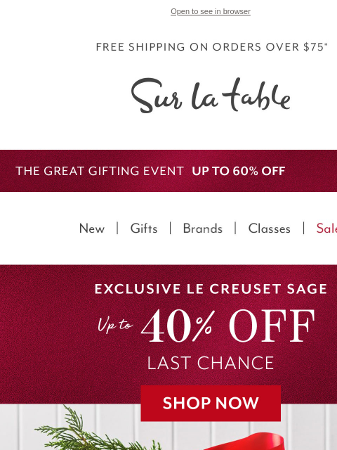 surlatable newsletter: 💫 Live. Laugh. Le Creuset up to 40% OFF