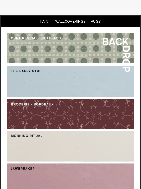 backdrophome newsletter: YOUR DECEMBER PALETTE