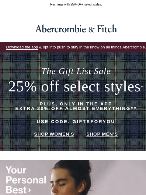 abercrombie newsletter: Introducing the YPB Restore Collection.