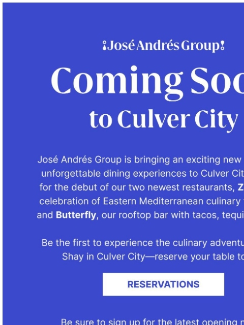 Exciting openings coming to The Shay—sign up for updates today ¡José Andrés Group! Reservations Sign Up For Updates Join Us Reserve Now Manage your preferences | Opt Out using TrueRemove™ Got this as a