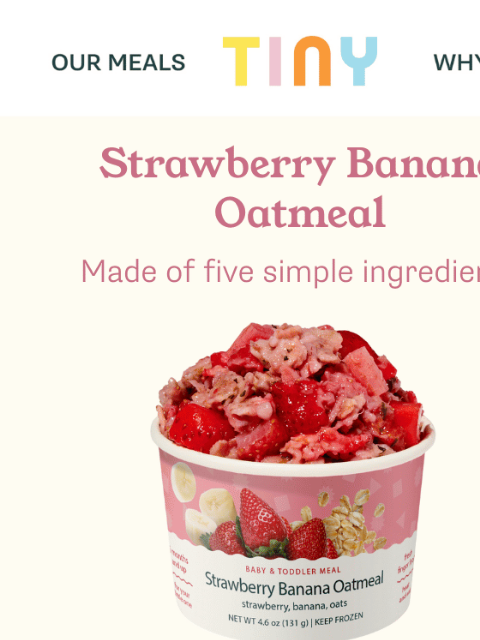 tinyorganics newsletter: Recipe Spotlight: Strawberry Banana Oatmeal 🍓