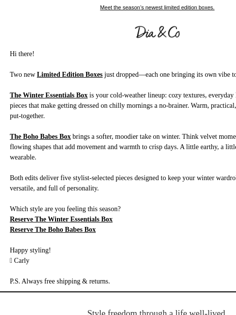 dia newsletter: Two New Limited Edition Boxes Just Dropped