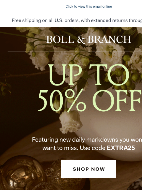 bollandbranch newsletter: Reveal today’s sale drop