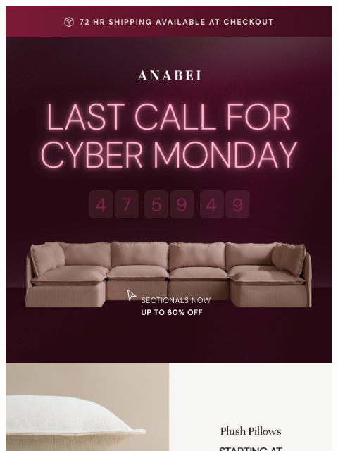 anabei newsletter: ⏳ Cyber Monday is ending ⏳