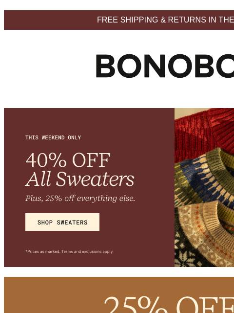 bonobos newsletter: 25% Off Our 5 Top Pants