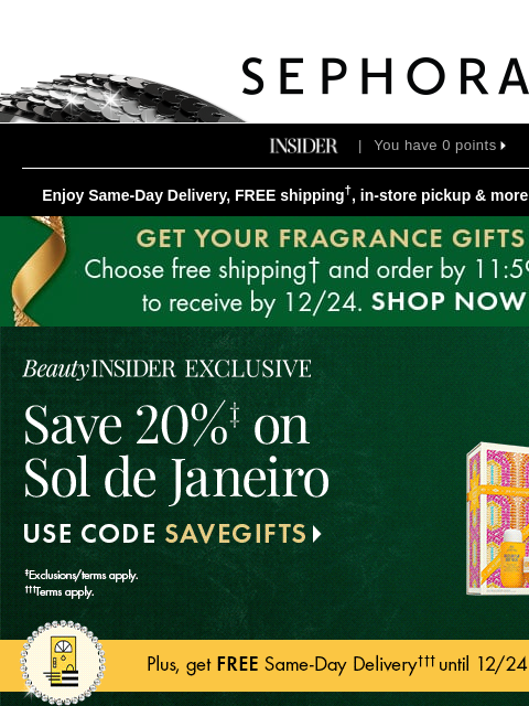 sephora newsletter: PSST! You can save on gifts now 😘